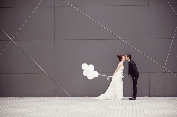 globos en fotos de boda