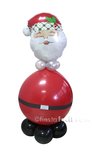 un simpático Papá Noel con globos