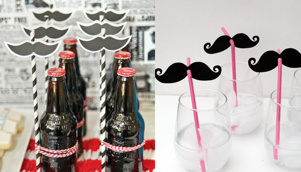 pajitas para una fiesta bigotes