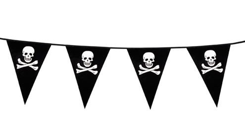 un banderin para la decoración de una fiesta pirata